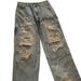Men's Clothing Vintage Distressed Denim Jeans – High Street Retro Relaxed Straight Fit With Raw Hem & Patchwork_mkmklike.com
