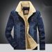 Northfold Men's Youth Autumn Winter Fleece-Lined Casual Denim Coat Loose Plus Size Thickened Multi-Pocket Cotton Jacket_mkmklike.com