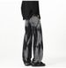 Washed And Old Casual Pants Cleanfit Black Tie-dye Jeans Men's Spring And Autumn Ruffian Handsome High-end Pants_mkmklike.com