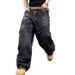 Men's Hip Hop Baggy Jeans - Loose Fit Skate Pants, No Belt Needed, Washed Denim For Streetwear & Urban Style_mkmklike.com