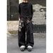High Street Style Retro Patch Embroidery Design Loose Straight Leg Jeans For Men And Women Cool_mkmklike.com