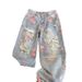 Men's Floral Ripped Jeans Straight Leg Loose Fit Rose Print High Street Style Trendy Cool And Stylish Denim_mkmklike.com