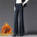High-waisted Fleece-lined Warm Women's Jeans, Slimming, Loose, Long Straight-leg Fla, New 2025 Winter_mkmklike.com