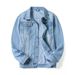 Loom 2025 New Slim Fit Jacket Spring Autumn European And American Simple Light Blue Stylish Men's Denim Coat Trendy_mkmklike.com