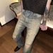 Luxury Slim Fit Straight Leg Jeans For Men Mid-Waist Stretch Rhinestones Detail Spring Summer Trendy Long Cotton Pants_mkmklike.com