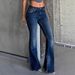 Vintage-Inspired Flare Jeans For Women – Stretchy Bootcut Denim Pants With Distressed Wash (XS-XL, Cotton-Polyester Blend, Y2K Retro Style)_mkmklike.com