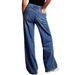 Women's Wide Leg Jeans - Retro Washed Denim Pants With High Waist & Comfort Stretch, Street Style Loose Fit Pants In Blue/Black/Gray/White_mkmklike.com