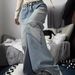 Women's Clothing Vintage Floral Print Low-Rise Wide-Leg Jeans For Women – Plus Size Comfort & Retro Style_mkmklike.com