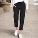 Women's Drawstring High Waist Pocket Loose Cotton and Linen Casual Pants_mkmklike.com