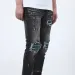 designer Slim Fit Mens Jeans Elastic Fabric Long Skinny Button Fiy Hole Pattern Ripped Embroidery Us Size 28-40 B1_mkmklike.com