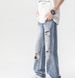 Heavy Straight Vibe Wind Ripped Jeans Boys 2024 New Trendy Brand Loose Casual Beggar Slightly Pulled Trousers_mkmklike.com