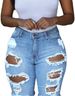 Women's Clothing Fashion High Waist Ripped Denim Shorts For Women_mkmklike.com