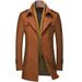 Men's Wool Wool Trench Coat Scarf Collar Mid Length Wool Coat Jacket_mkmklike.com