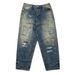 Men's Relaxed-Fit Heavyweight Jeans – Oversized Streetwear Style (S-XXL, Blue, 100% Cotton, Button Fly)_mkmklike.com