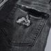 American Retro Trendy Men's Clothing Dark Gray Elastic Slim-fitting Small Feet Men's Jeans Men's Long Pants Men's 8903_mkmklike.com