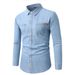 Pulse 2025 Cross-Border European And American Simple Retro Fashion Trendy Casual Denim Long Sleeve Men's Shirt_mkmklike.com