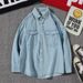New Spring Denim Shirt Men's Long-sleeved Shirt Versatile Couple Large Size Jacket Loose Trendy Men Autumn And Winter_mkmklike.com