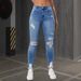 WISH Cross-Border Trade New Elastic Ripped Slim Fit Jeans Fashion Long Pants Women's Clothing_mkmklike.com