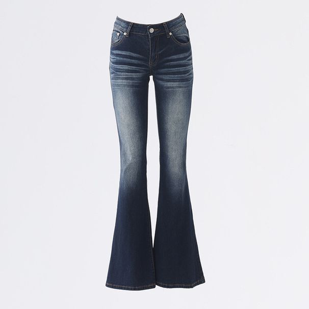 Women's Retro Low-Rise Flared Jeans - Stretch Slim Fit Bootcut Pants_mkmklike.com