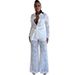Women's Autumn Fashion Hook Lapel Long Sleeve Pants Suit_mkmklike.com