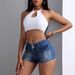 Women's Clothing Fashion Hot Girl Big Pocket Bullet Denim Short_mkmklike.com