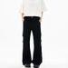 Men's Slim Fit Stretch Flare Jeans American Style Multi Pocket Patchwork Cargo Pants Trendy Vibe Denim_mkmklike.com