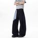 Unisex Oversized Wide-Leg Distressed Denim Jeans Asymmetrical Hem Detachable Waist Scarf S-3XL Men's Clothing_mkmklike.com
