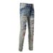 Men's Clothing Street Fashion Ripped Men's Jeans Men's Pants All Match High Street Fashion Men's Printed Slim Fit Stretch Men's Skinny Pants 876_mkmklike.com