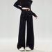 High Waist Fleece-Lined Black Thickened Straight-Leg Jeans For Women, Autumn Winter 2025 New Loose Draped Wide-Leg_mkmklike.com