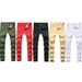 Men's Slim Fit Straight Leg Jeans Distressed Ripped Motorcycle Pants Mid Waist Cotton Long Trousers 5 Colors Available_mkmklike.com