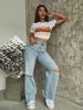 Wish Women's Cross Border Trade Washed Casual Straight Leg Jeans Loose Fit Trendy Versatile Long Pants Spring Autumn Style_mkmklike.com