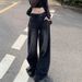 American Retro Wide-Leg Jeans For Women, Autumn New High-Waisted Loose Fit, Slimming Straight-Leg Draped Floor-Length_mkmklike.com
