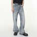 Men's Clothing Slightly Flared Loose Fitting Distressed Button-Detail Flared Jeans – Vintage Washed Denim With Unique Multi-Button Design, Relaxed Fit_mkmklike.com