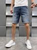 Men's Summer Blue Embroidered Denim Shorts Casual High-End Comfortable Fabric Trendy Five-Point Versatile Pants_mkmklike.com