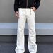 Men's Vintage Bootcut Jeans | Retro Western Style | Relaxed Straight Fit | Distressed Denim | Casual & Streetwear Pants_mkmklike.com