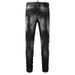 Men's Distressed Black & Gray Skinny Jeans – High Street Fashion With Ripped & Patched Details (28-38)_mkmklike.com