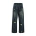 Washed Distressed Cargo Jeans Straight-Leg Men's Street Style American Long Vibe Loose Casual Wide-Leg Dad Pants_mkmklike.com