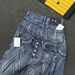 Men's Clothing Laser Stitching Sickle Pattern Embroidery Mid Waist Loose Jeans_mkmklike.com