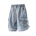2026Summer New Men's With Fully Elastic Waistband, Workwear Style, Fashionable And Versatile Casual Denim Shorts For Men_mkmklike.com