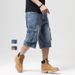 Foreign Trade Cross-border Jeans Men's High-quality European And American Skateboard Shorts Fattened Plus Size Hip-hop Heavy Shorts Men's Tide_mkmklike.com
