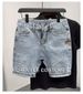 Man Denim Shorts Graphic Straight Short Jeans Pants For Men Luxury Novelty In Y2k Fashion Buttons Summer Sale Original New_mkmklike.com