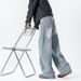 Jeans Men's 2025 Spring New American Vibe Cool And Trendy Brand Washed Loose Straight Leg Casual Pants_mkmklike.com