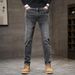 Men's Jeans 2025 New Trendy Loose Straight Leg Men's Spring Elastic Slim Fit Casual Long Pants_mkmklike.com