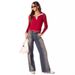 Retro Low Rise Straight Leg Jeans Women's Casual Slim Fit Washed Hot Girl Trendy Versatile Denim Jeans_mkmklike.com