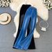 Women's High-Waisted Flared Jeans Retro Elegant Korean Style Slim Fit Elastic Waistband Wide Leg Pants for Spring Autumn_mkmklike.com