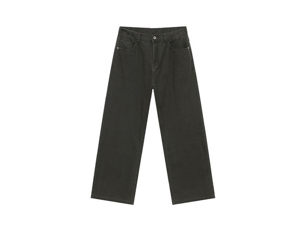 EF JEANS | 2025 Spring New Korean Version Vibe Style Simple Solid Color Washed Jeans Straight Casual Pants_mkmklike.com