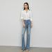 Premium High-Waisted Flared Jeans For Women – Vintage Washed Denim With Raw Hem (Blue/Black, Stretch Comfort Fit)_mkmklike.com