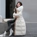 Women's Clothing Winter New Cotton Jacket Large Fur Collar Medium Length Slim Belt Slim Temperament Down Cotton Jacket Women's Jacket_mkmklike.com
