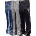 Men's Denim Overalls Mid Waist Elastic Patch Workwear Blue Gray Cotton Flared Pants High Street Style Casual Sports_mkmklike.com