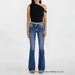Women's Cross Embroidered Denim Jeans Stretchy Slim Fit Floor Length Blue Slightly Flared Summer Style_mkmklike.com